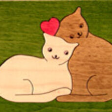 Puzzle Katzenpaar mit Herz